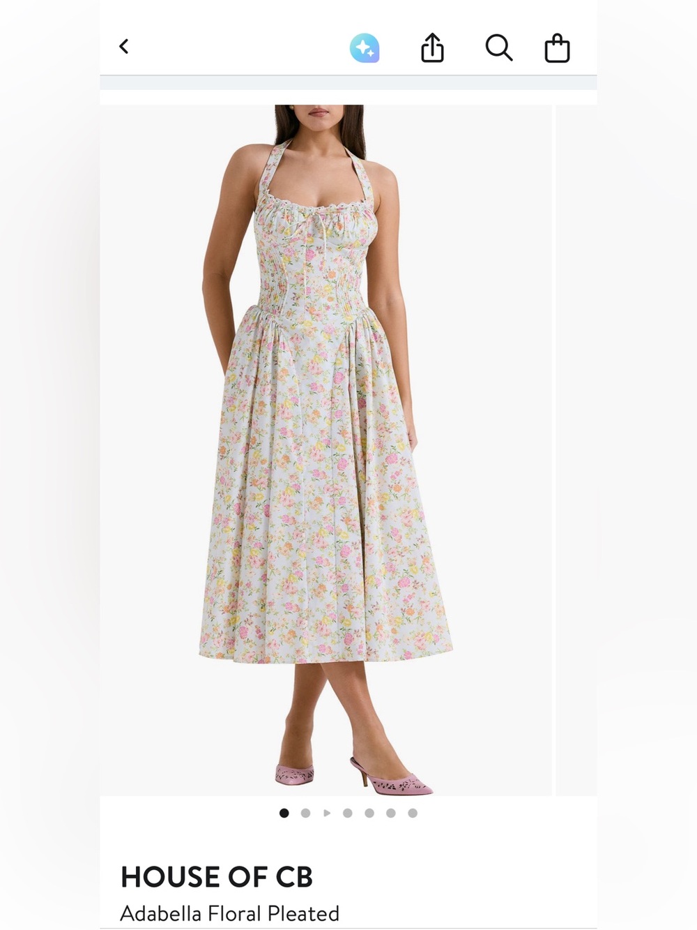 House of CB Arabella Pastel Floral Halter Midi dress